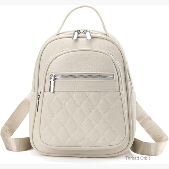 Small PU Leather Backpack Purse for Women Travel Shoulder Bag main image 6